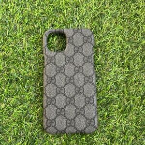 Gucci Black and Gray Monogram Phone Case